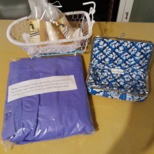 Vera Bradley cosmetic bag and Lavender linen/clothes bags with cute bath tub